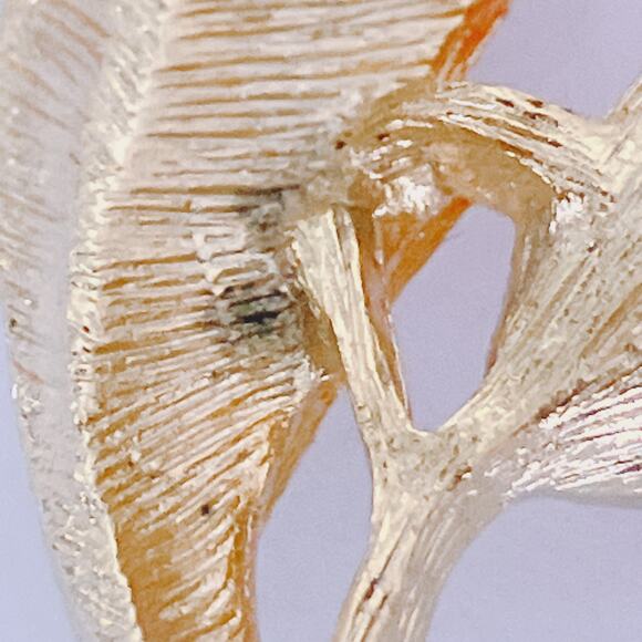 Vintage Signed Sarah Coventry 1960s Brooch Mid Century Gold Tone Faux Coral Pin - Picture 8 of 11